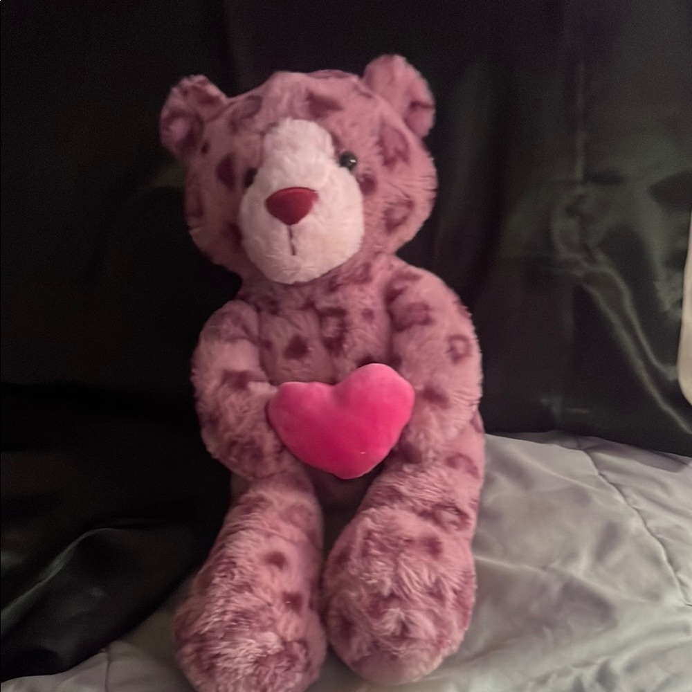 Purple Plush Teddy Bear with Heart